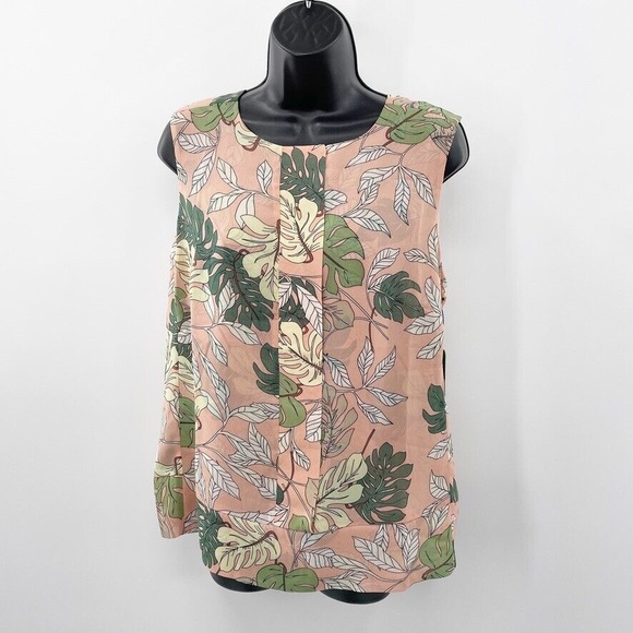 Cabi Top Blouse Tropical Monstera Leaf Sleeveless Women’s Sz Medium - Picture 5 of 12